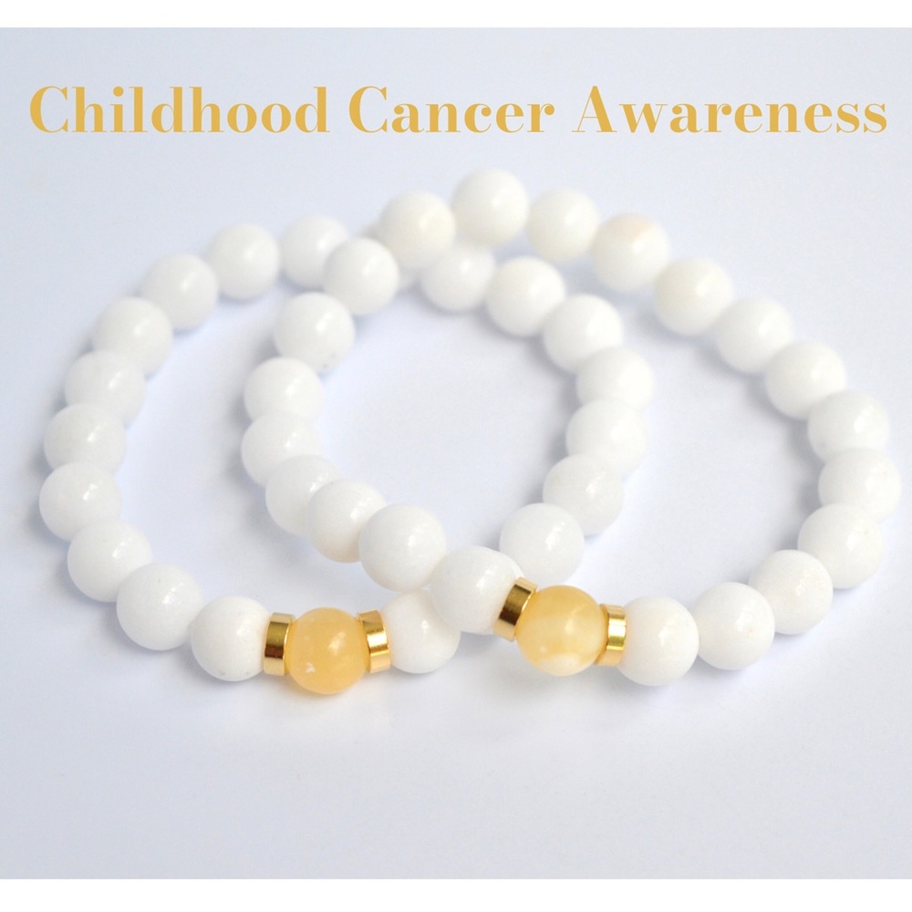 Childhood Cancer Jade Agate Awareness Bracelet